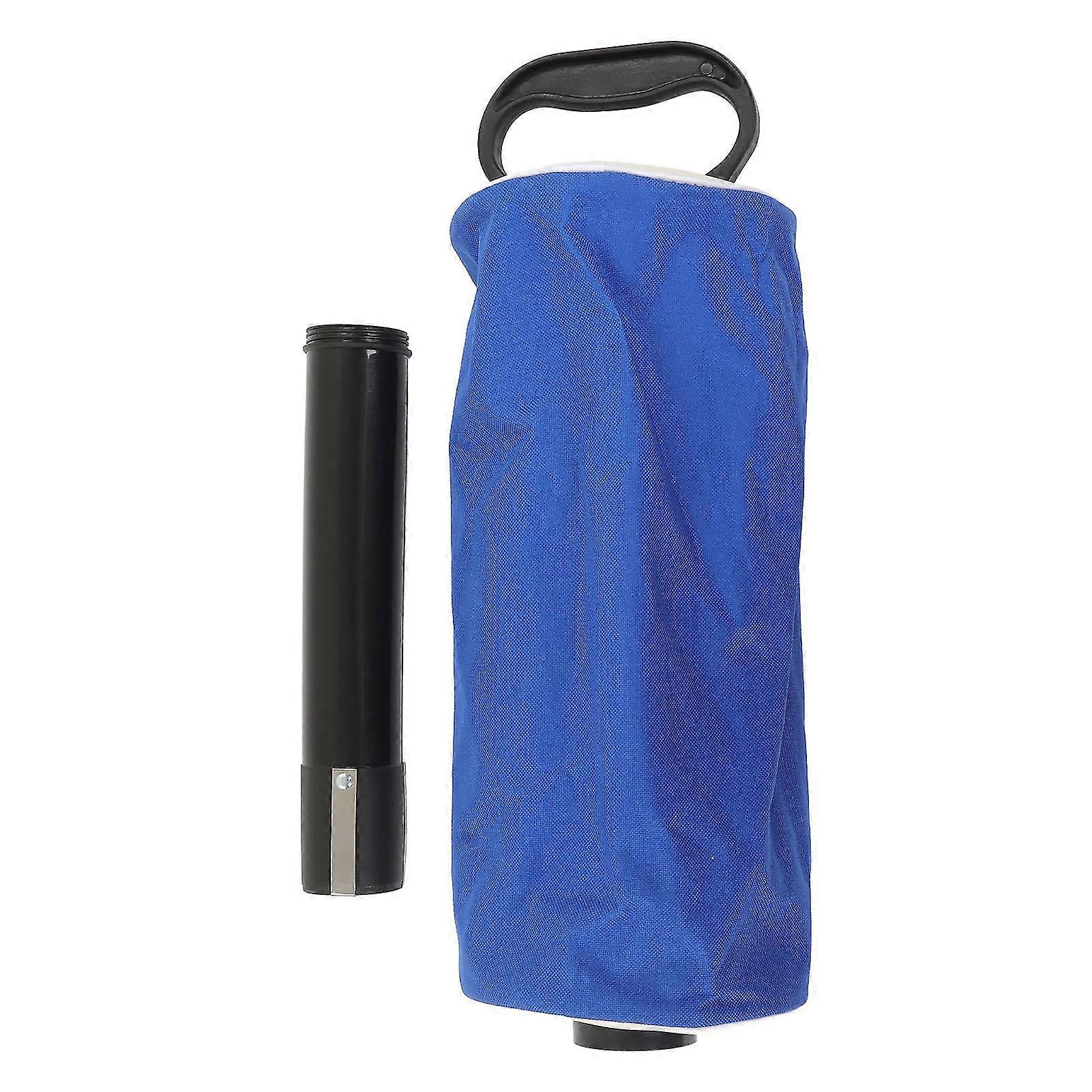 80 Ball Blue Golf Ball Retriever Bag - Detachable Plastic Tube Rubber Handle