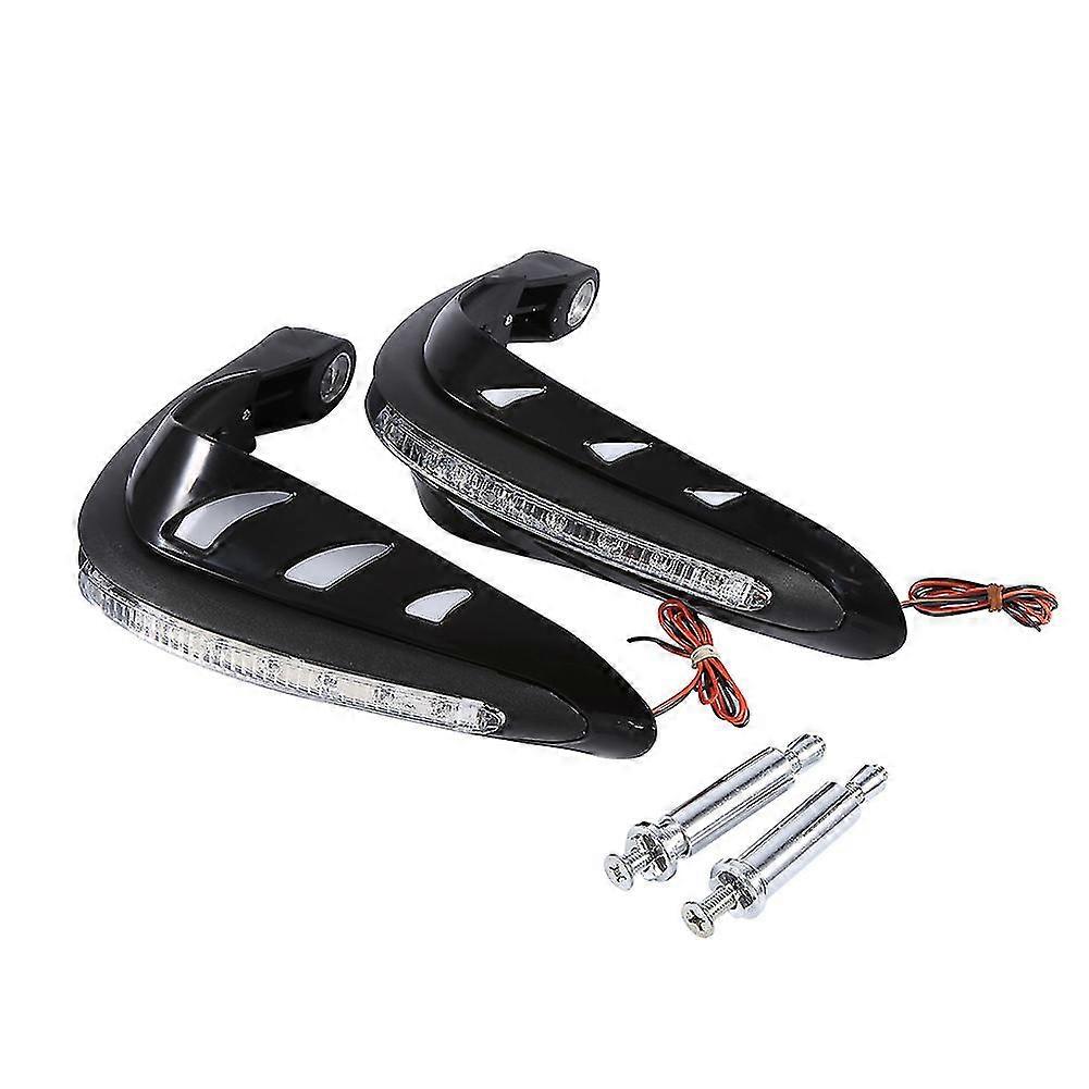 Motorcycle Hand Guards with LED Light - Universal Black (1 Pair)