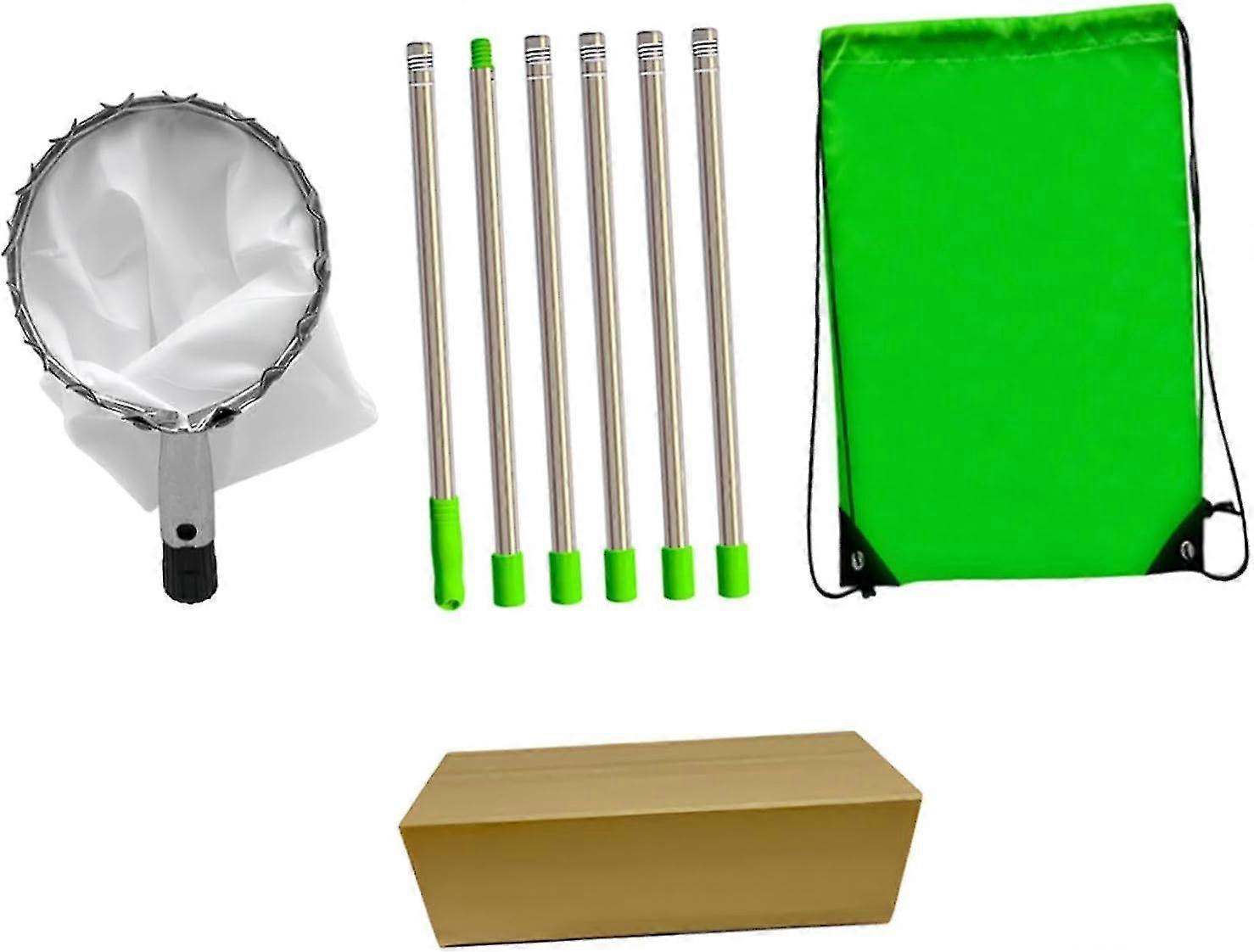 Adjustable Height Fruit Picking Tool with Basket - Lightweight and Easy to Assemble for Lemons, Pears, Apples, and Mangoes Farming (2.4 Meter)