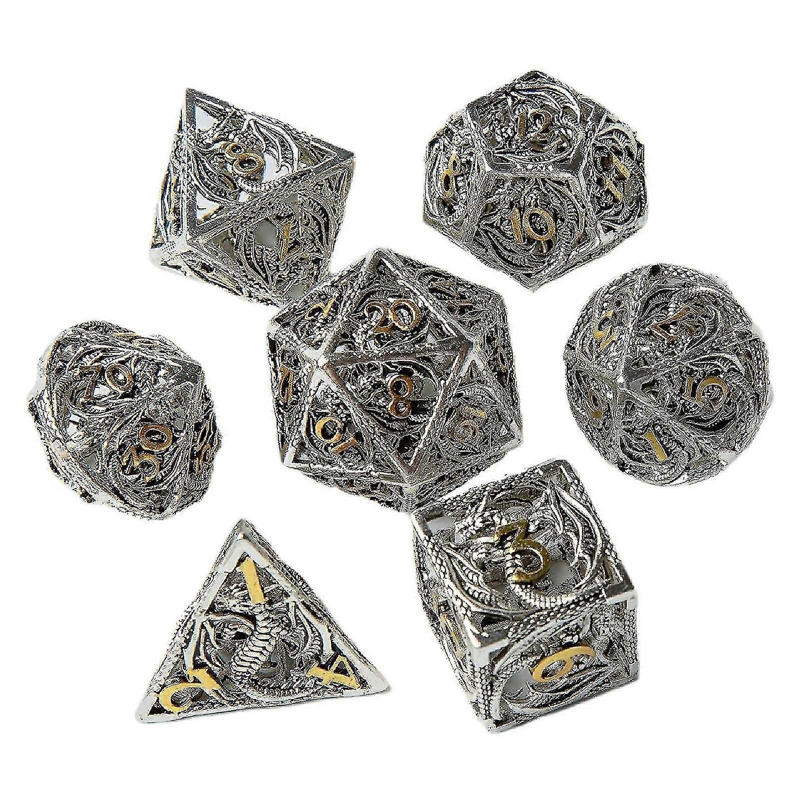 Dice Set Metal Dnd Dice Set Hollow Metal Dnd Dice Set Small Polyhedral For Table Games Role Playing