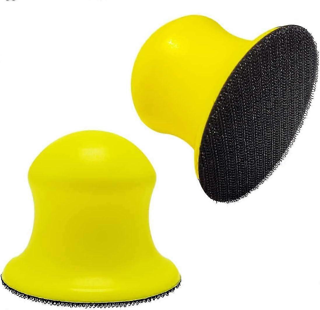 2 Pack 2 polegadas mão redonda lixando blocos para 3 polegadas gancho e discos de laço ideal para restauração de móveis de madeira, Home Arts And Crafts-QJWL
