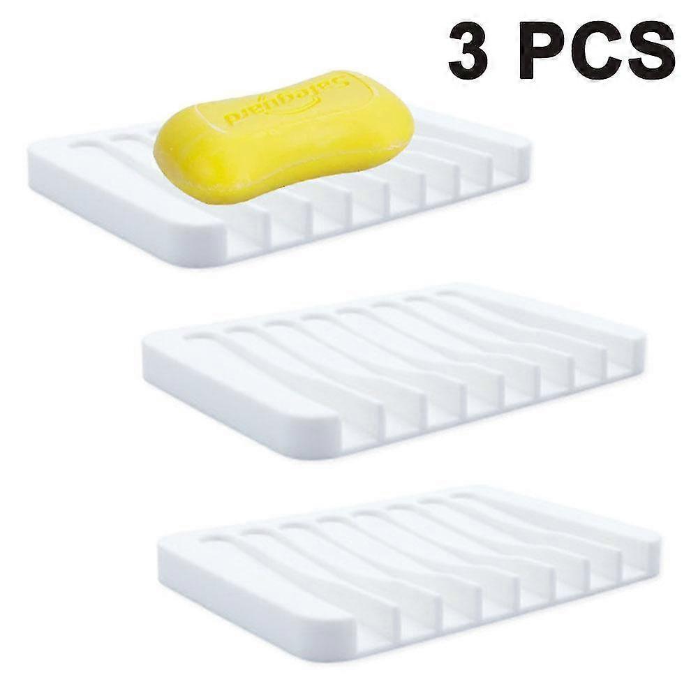 3pcs Soap Dish Shower Waterfall Soap Tray Soap Saver Soap Holder Draine