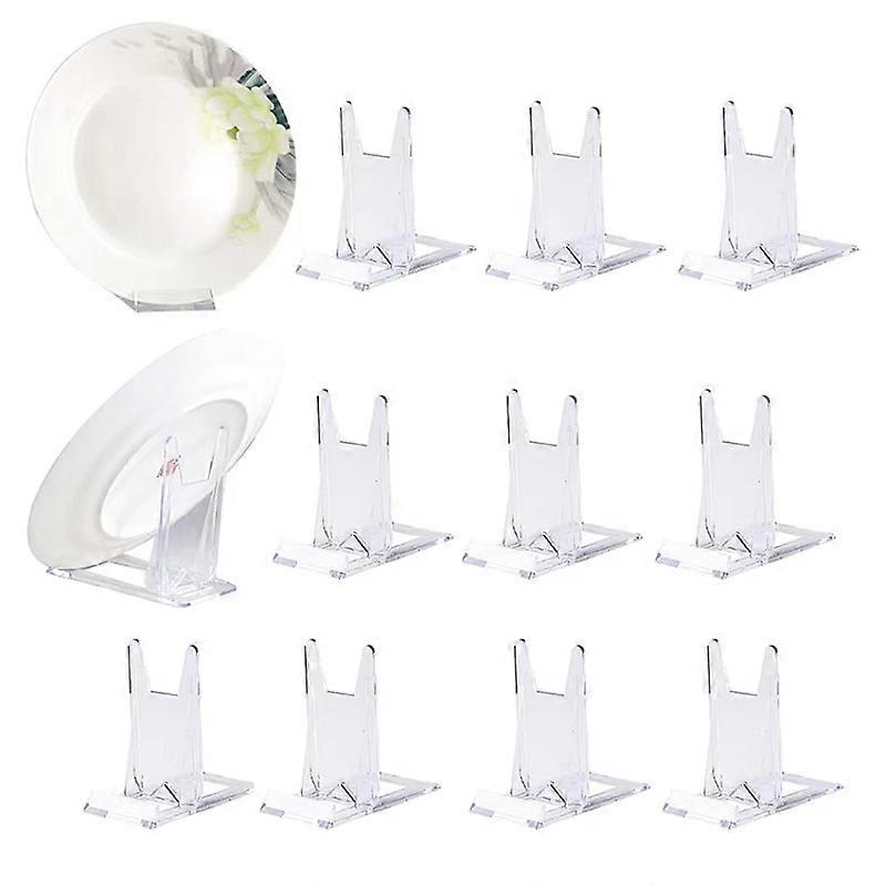 12 Pieces Adjustable Display Stand Plate Holder Clear Plastic Display Plate Holders for Photo Frames, CD, Cell Phone, Plate, Book, 11.5 * 10.5 * 6cm