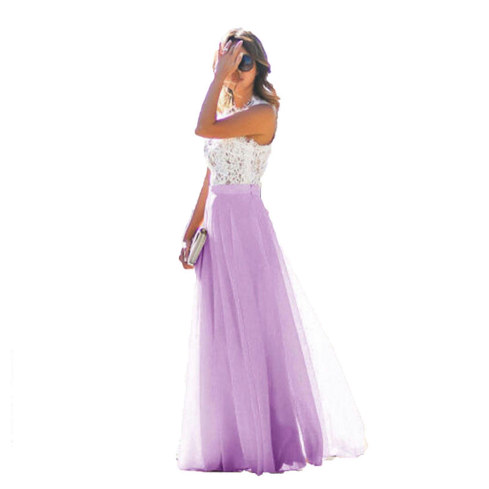 Longue robe en mousseline de soie en dentelle, robe de soirée décontractée en dentelle, robe de plage d’été, S-XXL