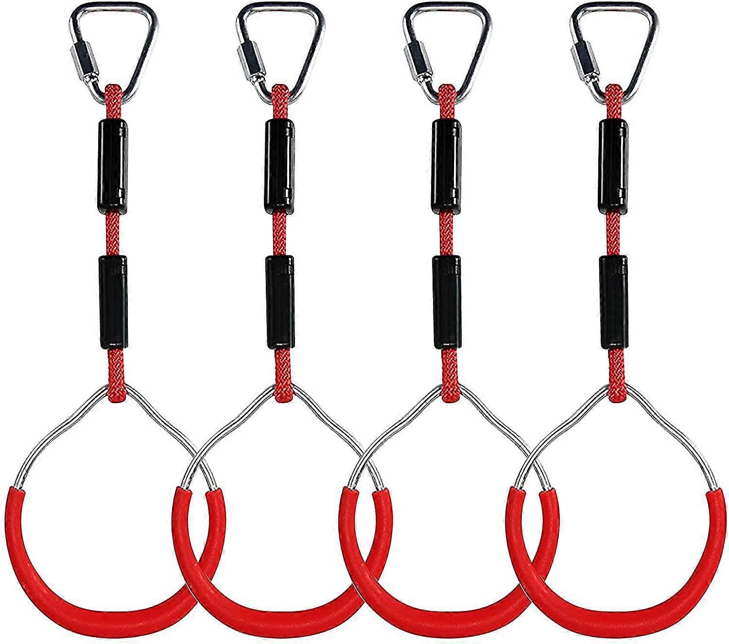 Children's Climbing Rings Multi-function Swing With Plastic Rings Max Load 160kg Ninja Climbing Ring Obstacle Garden Swingred