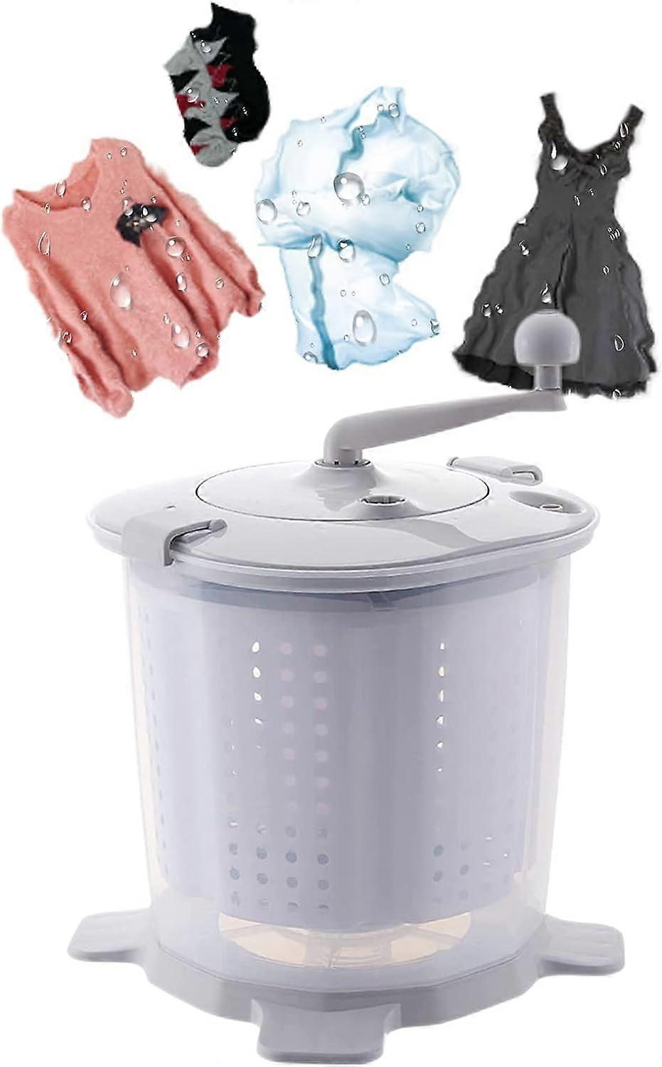 Handbetriebene Waschmaschine, tragbare manuelle nicht elektrische Waschmaschine mit Geschwindigkeiten von bis zu 1200 U / min, Handkurbelwaschmasch...