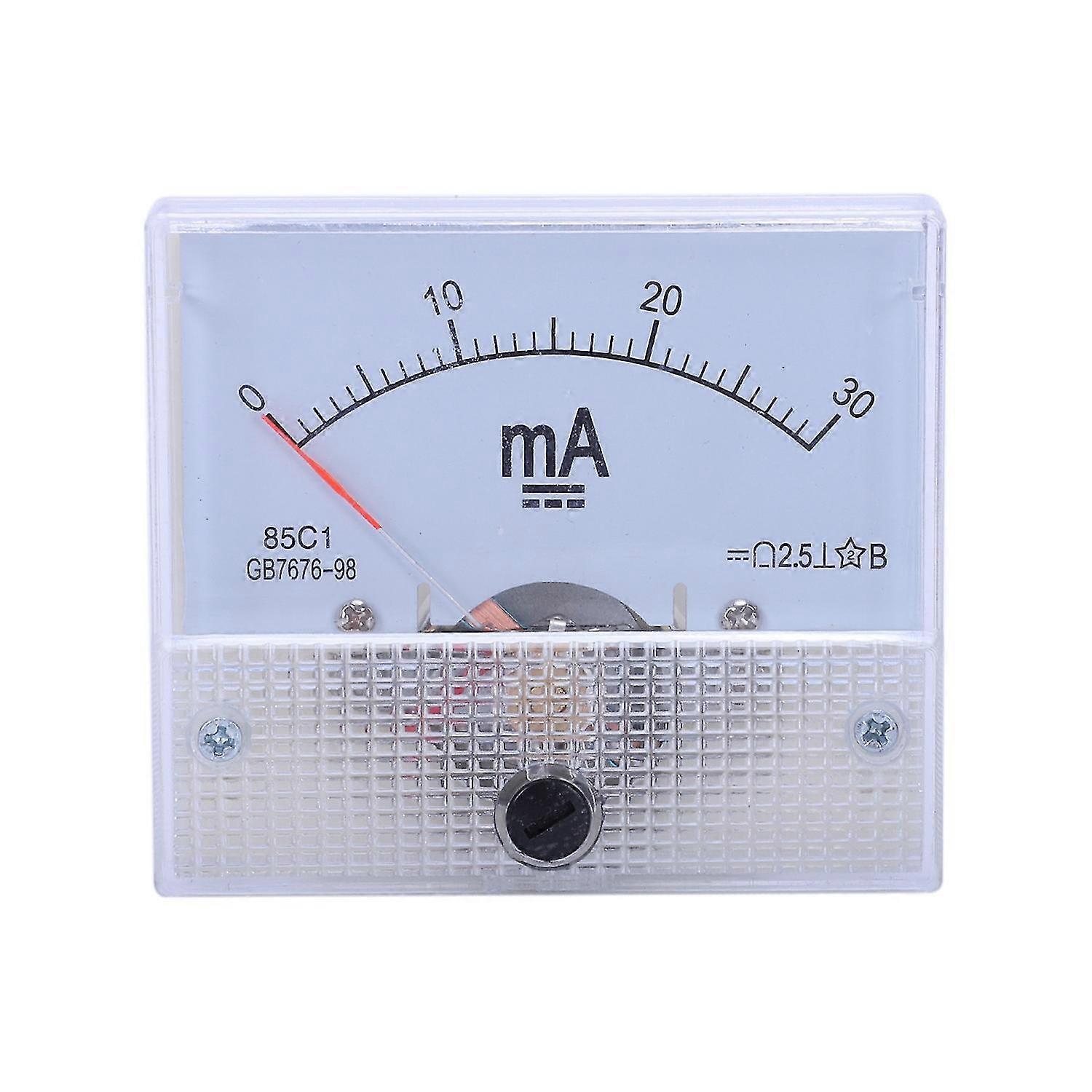 Dc 0-30ma Analog Current Panel Meter Ammeter 85c1 30ma, White