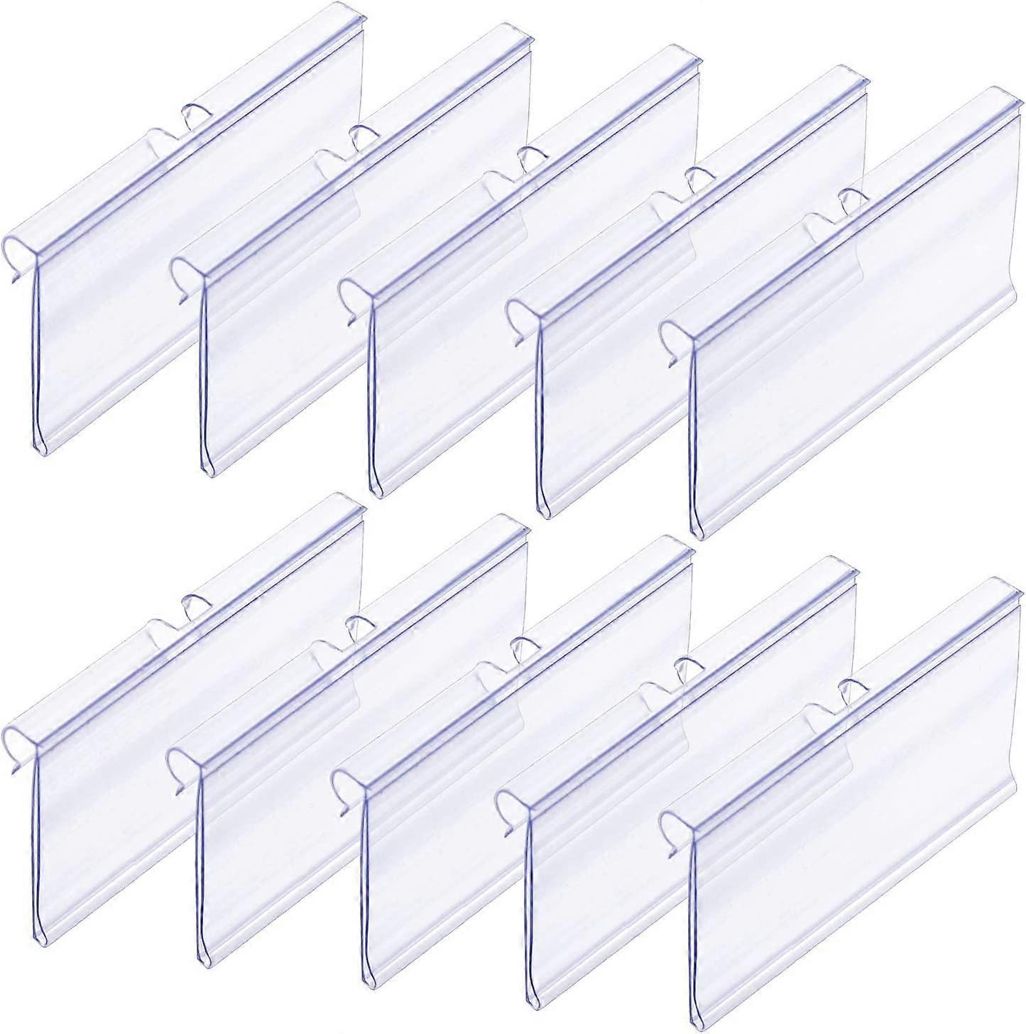 50 Pcs Plastic Label Holders Transparent Price Tag Holder Shelf Label Holder for Wire Shelves for Shop (100*42mm)