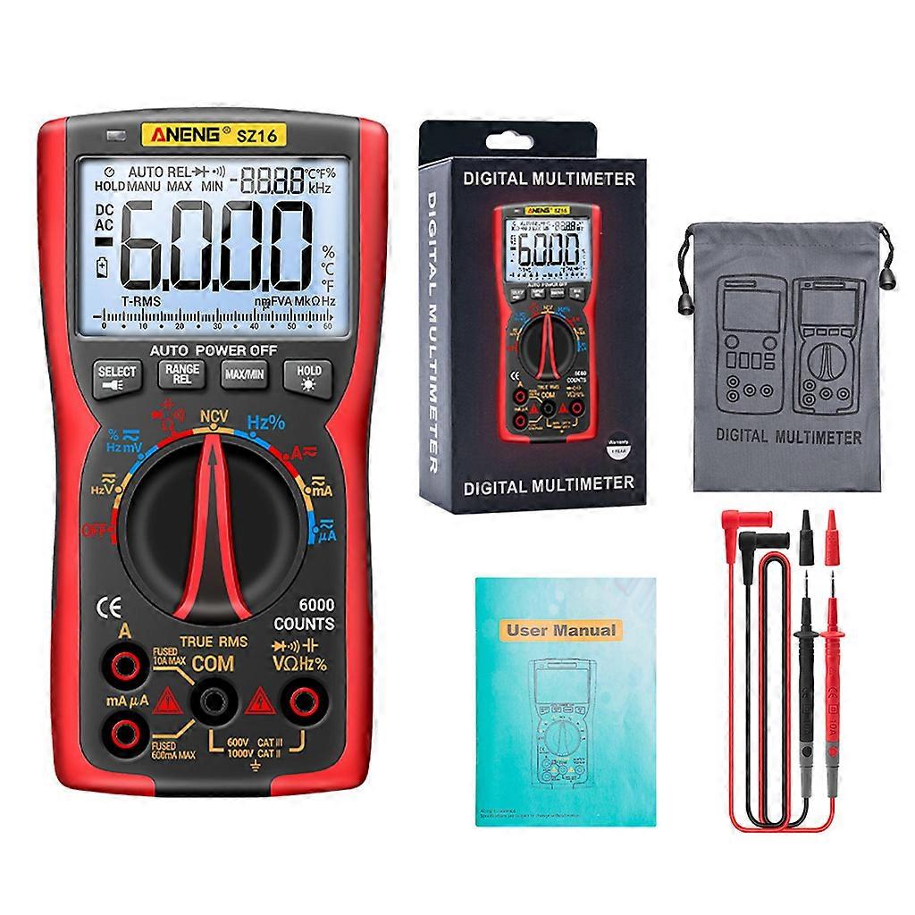 Hiigh Accuracy Multimeter TRMS 6000 Counts Volt Meter Measures Voltage Current