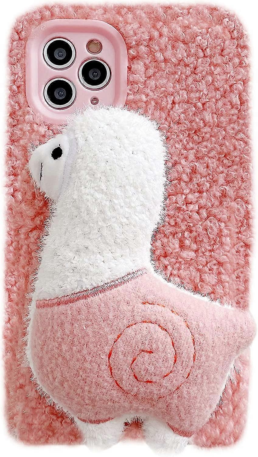 Cartoon Doll Toy iPhone 11 Pro Max Case, Fluffy 3D Cute Plush Fur