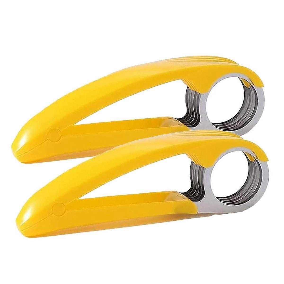 Manueller Lebensmittelschneider, Obst- und Gemüseschneider, Edelstahl, Lebensmittelschneider, tragbarer kleiner Lebensmittelschneider, 2 STÜCKE