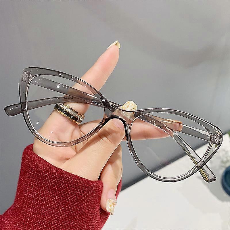 2023 Anti Blue Light Computer Glasses Women Big Frame Cat Eye Metal Frame Reading Eyeglasses Dropshipping