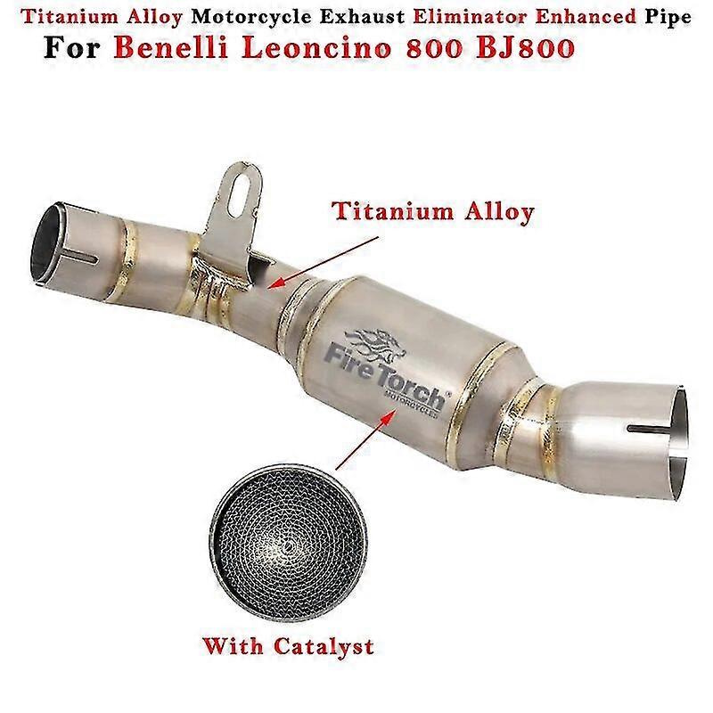 Exquisite exhaust pipeMotorcycle Exhaust Escape System Modified Muffler Titanium Alloy Eliminator Enhanced Pipe Slip On For Benelli Leoncino 800 BJ800