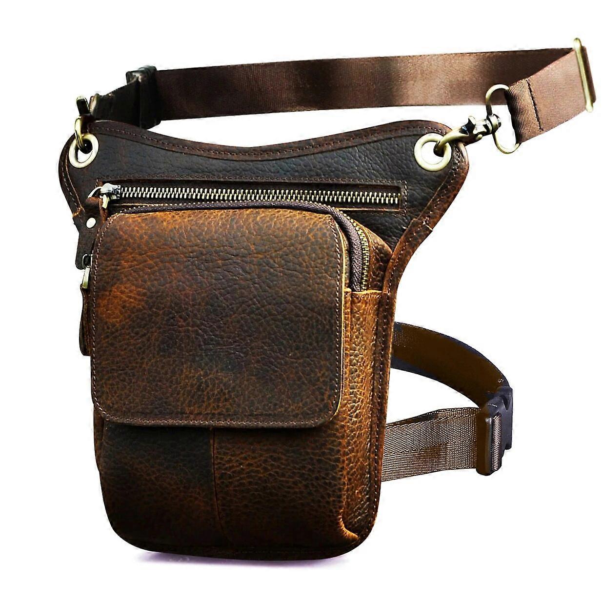 Lona Cuero Genuino Moda Cinturón Pequeño Bolso de Mensajero