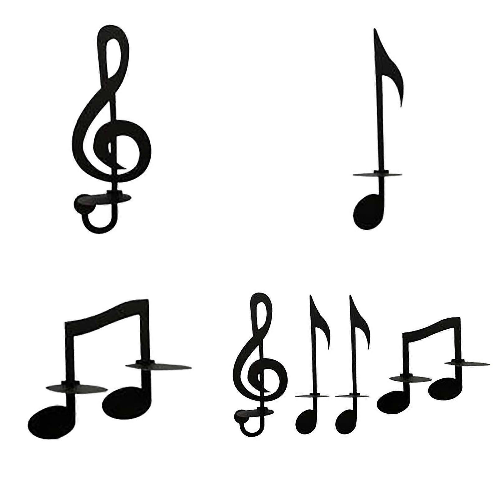 Black Music Note Wall Sconce Candle Holder Wall Hanging Decor Note Left Button