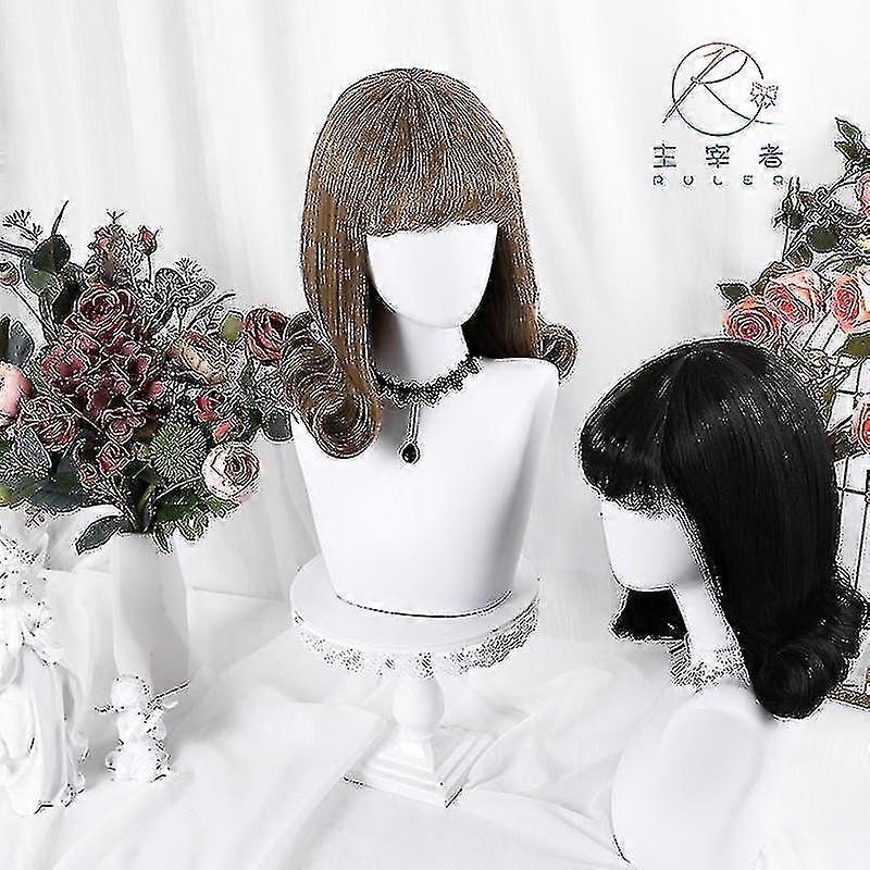 الرجعية الأمريكية الحبيبة لوليتا الانقلاب الطبيعي الشعر المجعد القصير الشعر المستعار مجموعة أنيمي ديكور