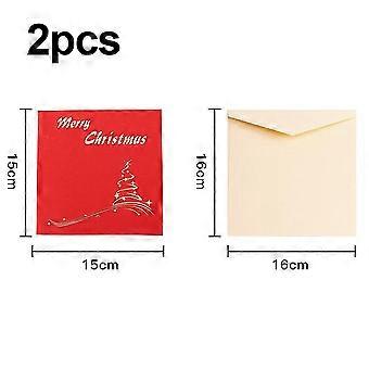 Acuiwer 3D Biglietti Natale 3 Pezzi Pop Up Biglietto di Auguri con Busta Cartoline di Natale con Adesivi Biglietti di Natale 3D per Bambini Famiglia Amici