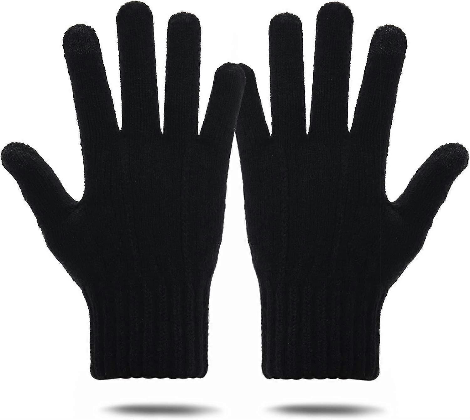 Gants thermiques Femmes Hiver Gants D’écran Tactile Tricoté Chaud pour Femmes Dames Filles Travail Running Outdoor (D-F-4)
