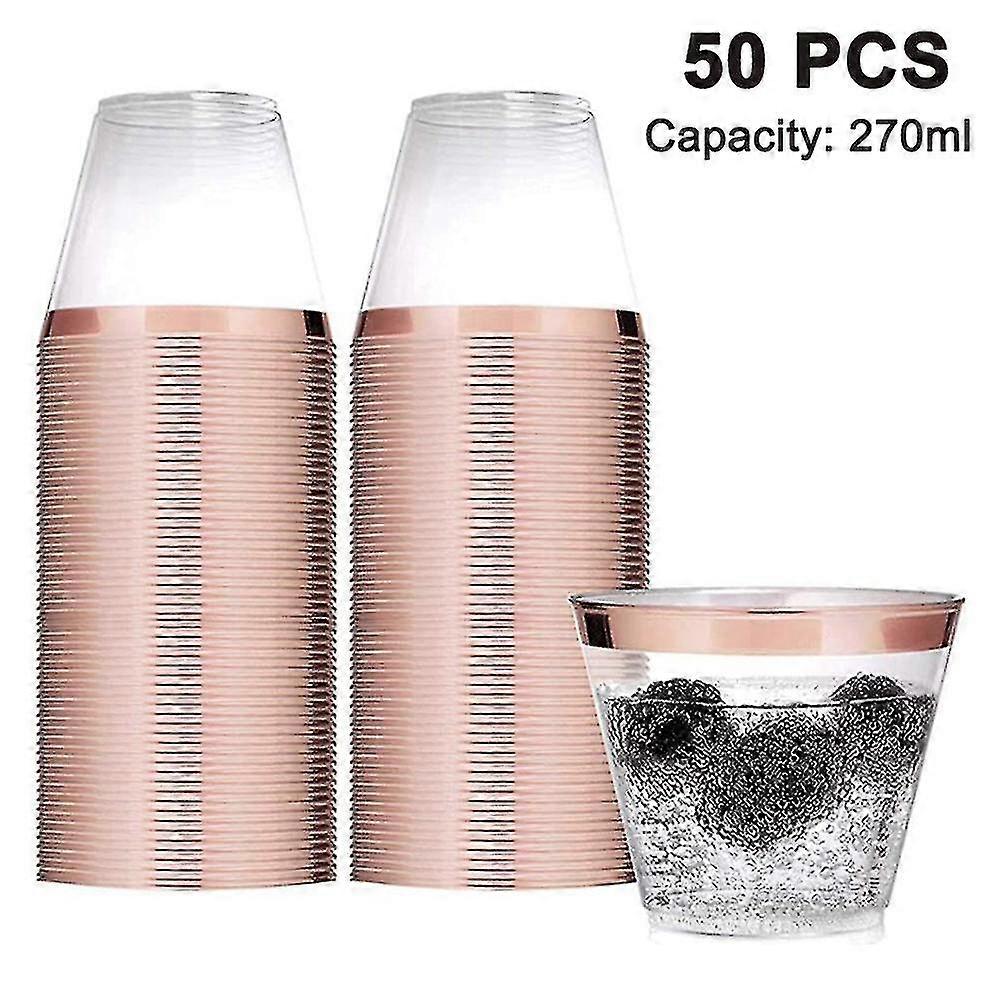 50 Pcs 9oz vaso de cóctel de plástico, vaso desechable de plástico
