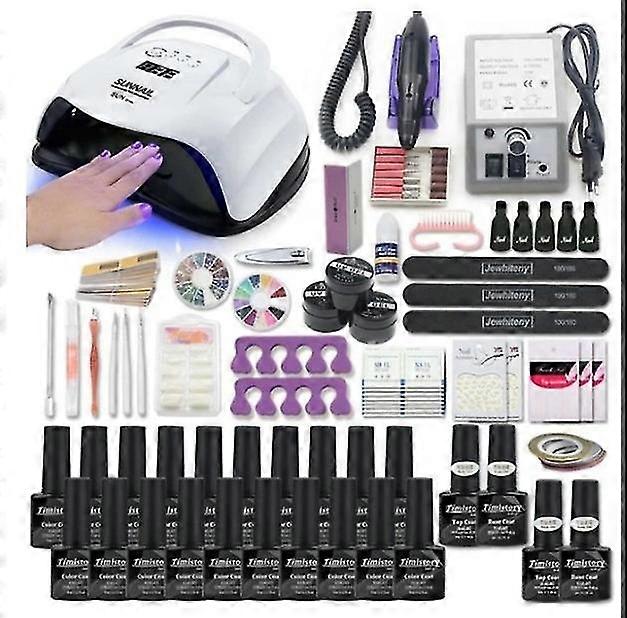 ネイルアートツールセット/ネイルアートセットネイルポリッシュ接着剤光線療法ランプ#t3