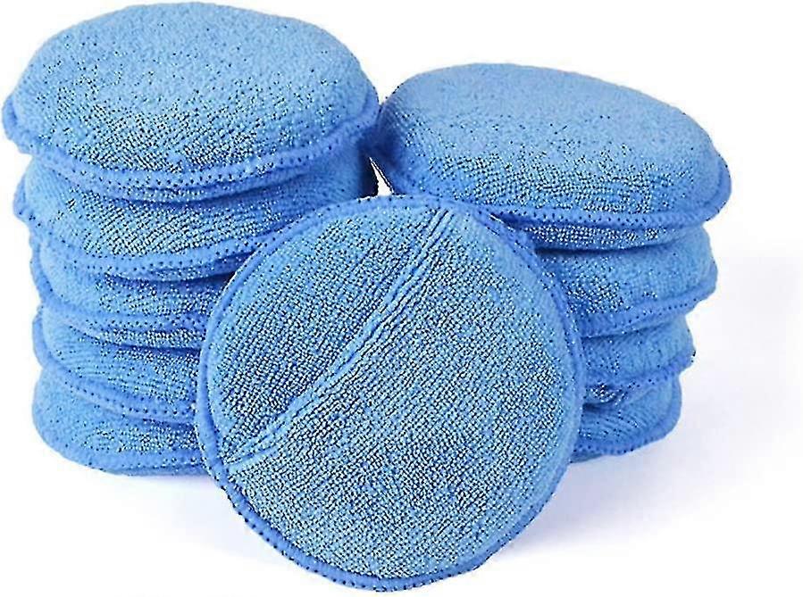 Microfiber Wax Applicator, Ultra-soft Microfiber Wax Applicator Pads With Finger Pocket Wax Applicator For Cars Wax Applicator Foam Sponge (10pcs-blue