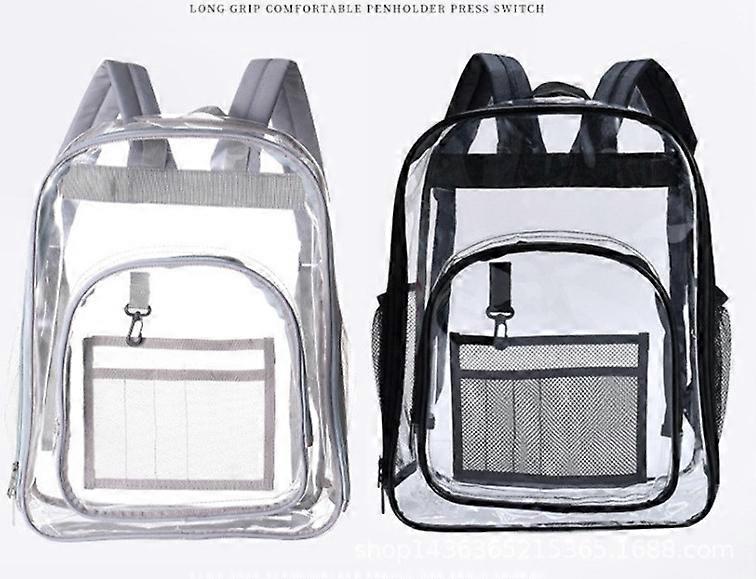 Transparent backpack pvc backpack pvc schoolbag large capacity student schoolbag