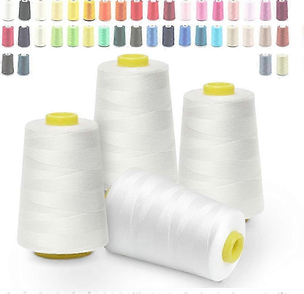 Overlock thread white sewing thread 4 cones 5000 yards, overlock cones thread