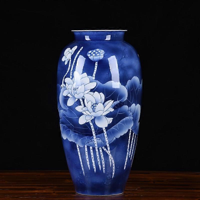 New Masterpiece Hand-Painted Blue & White Vase