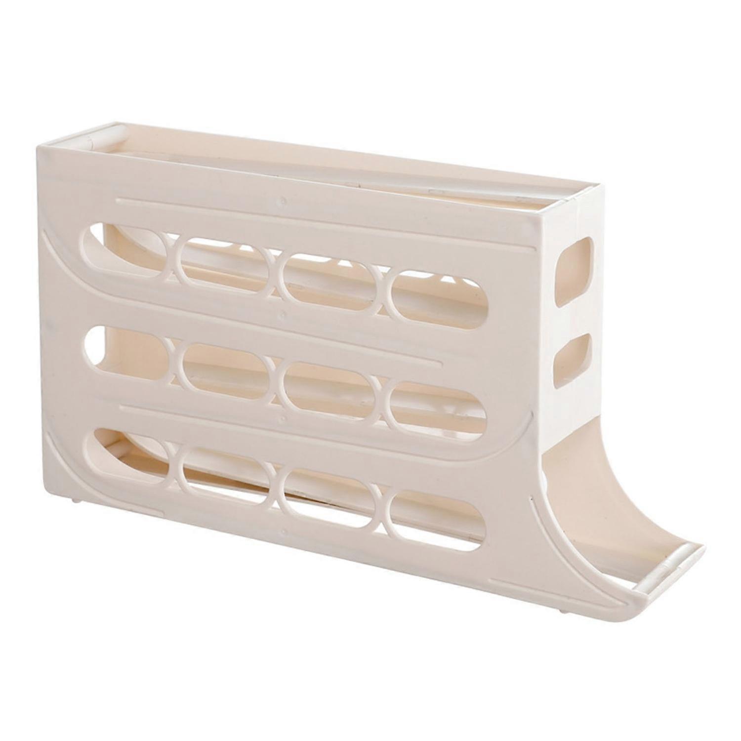 Fridge Egg Storage Box Four Tiers Automatic Rolling Large Capacity Space-Saving 30 Egg Organizer