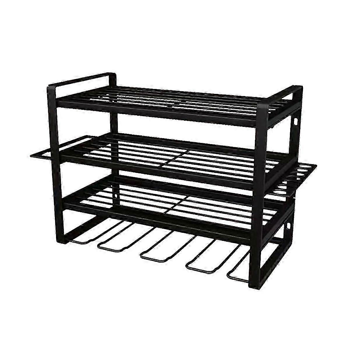 4 Layer Power Tool Organizer Wall Mount, Cordless Drill Hanger Storage Rack For Garage Organization, Workshop