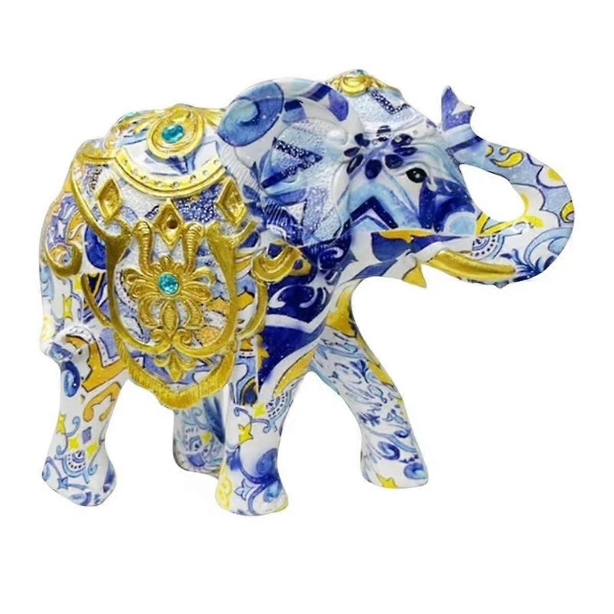 Decorative Elephant Statue Sophisticated Resin Ornament Animals Figurines Collectible Elephant Stat