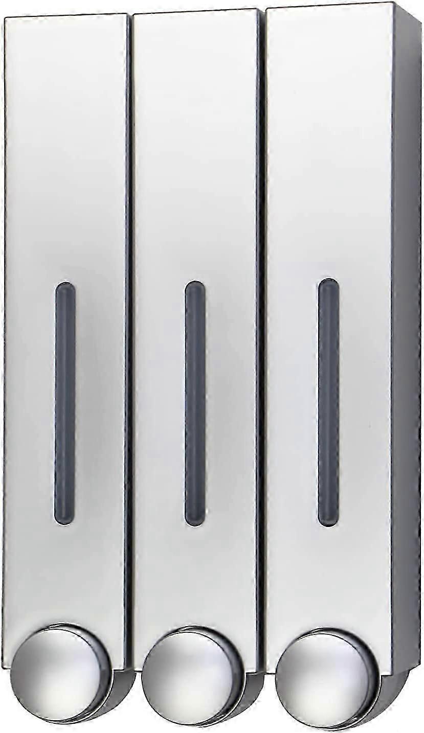 3 x 420 ml Wall Mounted Liquid Soap Dispensers for Bathroom Hotel, Silver