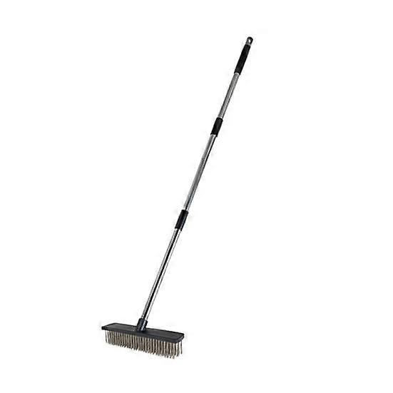 Long Handle Wire Brush with 50 Degree Ergonomic Angle Telescopic Stainless Steel Handle Wide Coverage Scrubbing