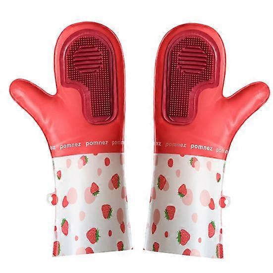 2Pcs Waterproof Strawberry Brush Gloves Convenient Powerful Cleaning Versatile Housework Gloves for Tableware