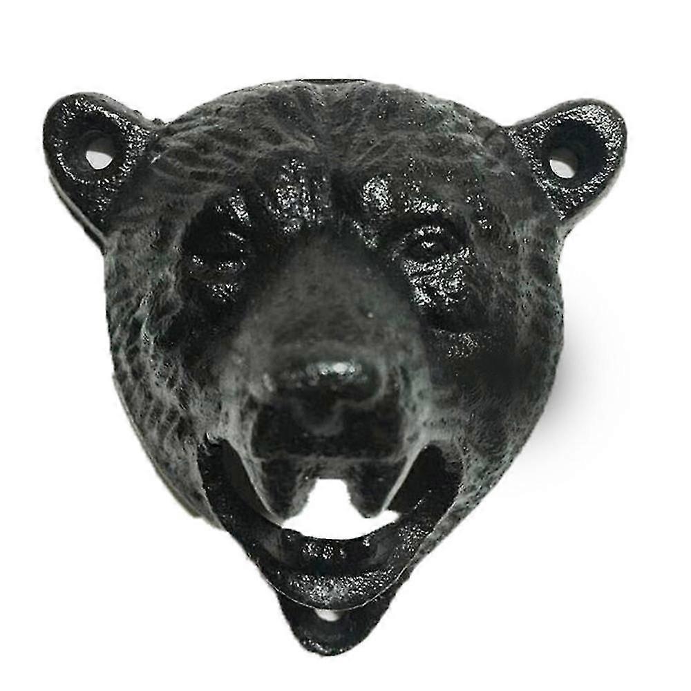 Bear Head Cast Iron Wall Corkscrew Vintage Corkscrew Antique Wall Beer Corkscrew