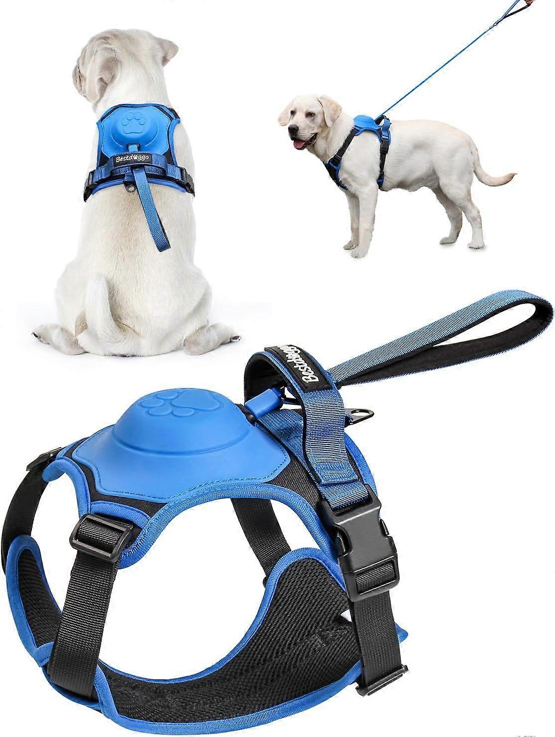 SBSGV Dog Harness for Medium Dogs No-Pull - Harness for Dogs with Built-in Retractable Leash, Heavy Duty Front Clip Dog Harness, Adjustable Soft Padde