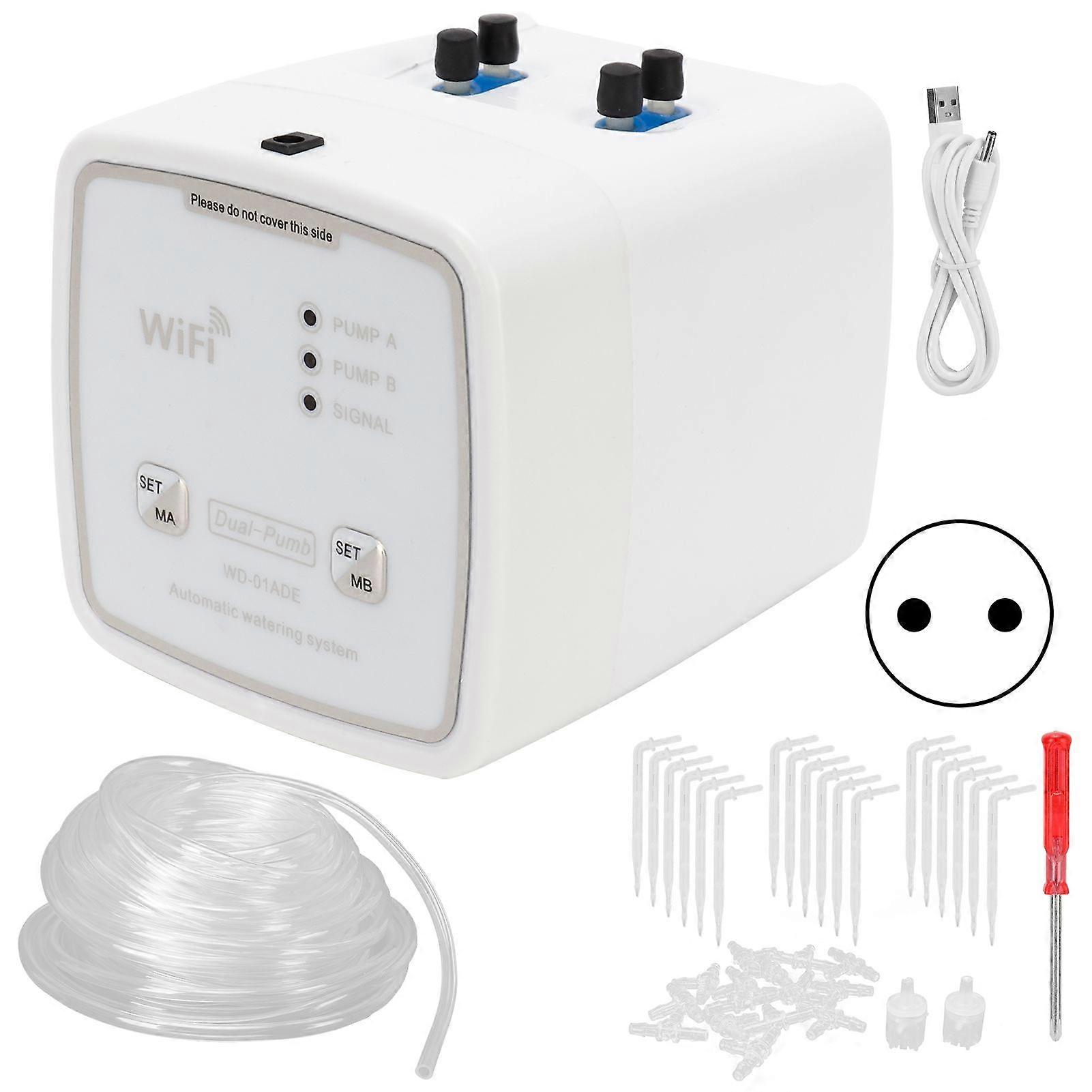 WIFI Intelligent Garden Irrigation Timer Drip Irrigation Kit Watering System 100240VDual Pump EU Plug