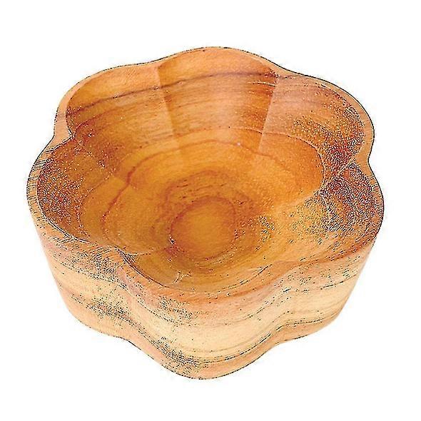 Japanese Teak Flavor Solid Wood eative Pear-shaped Dish (flower)