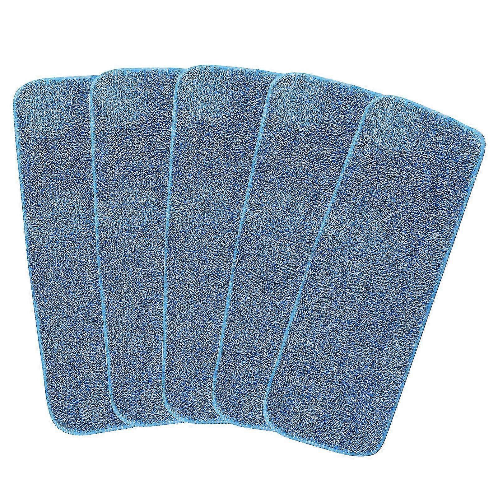 5pcs Flat Base Washable Cleaning Mop Heads Polyester Strong Water Absorption Mop Replacement Cloth Office Supply