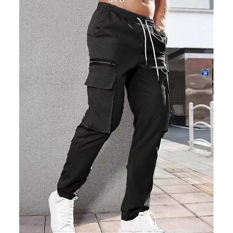 Men Pants Solid Color Multi Pockets Straight Casual Cargo Pants for Daily Wear Men Trousers Tactical Pants Joggers Trousers