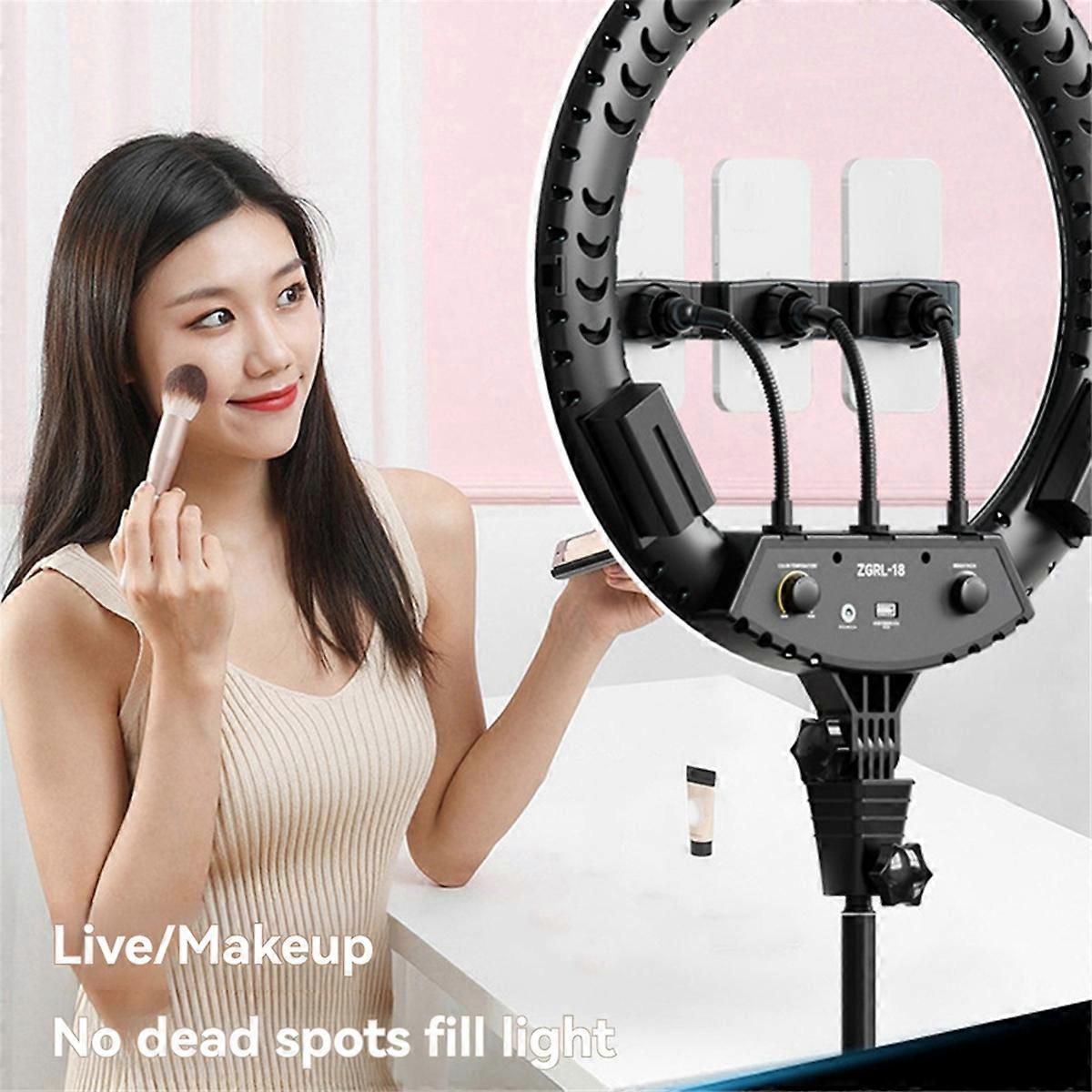 18-Inch Led Ring Light Adjustable Brightness Mobile Phone Stand Soft Light For Photography, And Video Recording EU Plug