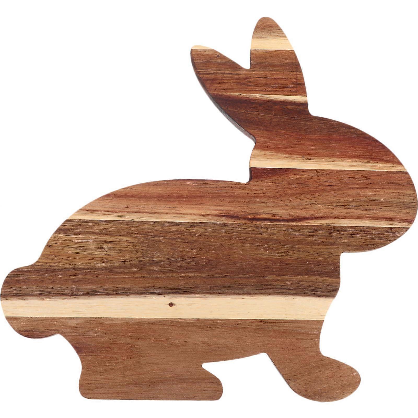 Rabbit Shape Bamboo Charcuterie Board for Easter Serving 16x12 Inches Eco-Friendly Design with Handles