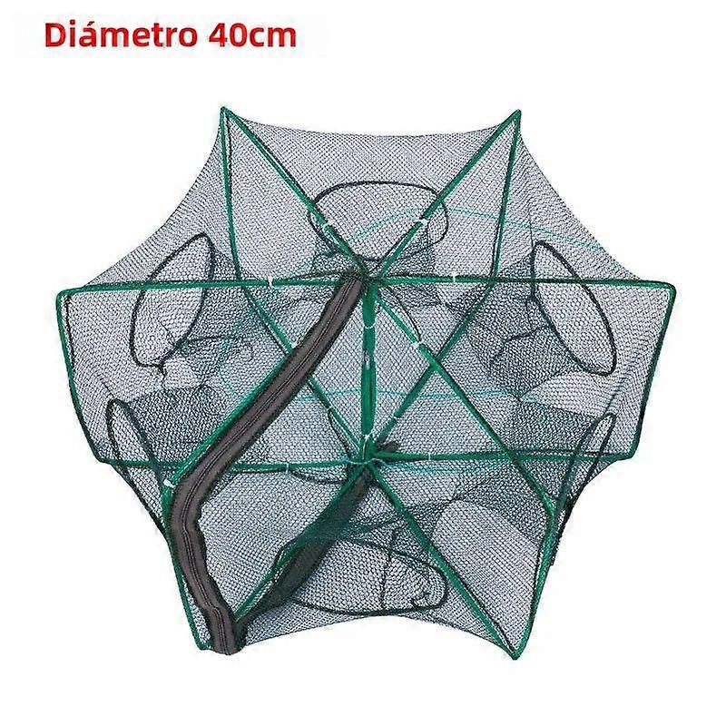 6 Holes Foldable Fishing Net for Catching Crab Shrimp Prawn Sardines and Eel Multifilament Mesh Net for Fishing