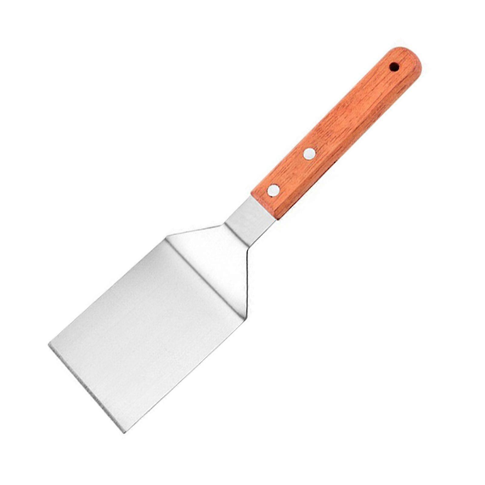 Stainless Steel Frying Spatula Set with Wooden Handle Heat Resistant Solid Turner Non Stick Slotted Spatulas for Frying Baking Flipping Turning