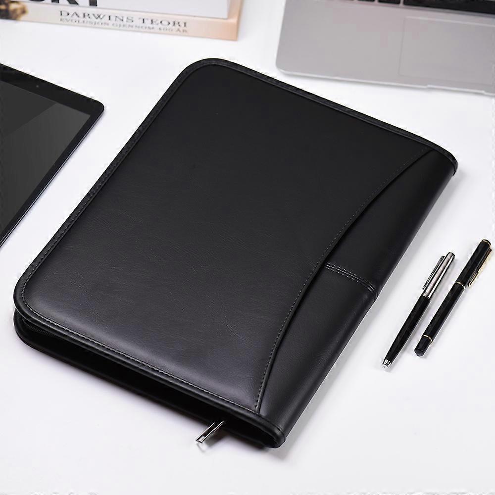 Multifunctional Professional Business Portfolio Padfolio Folder Document Case Organizer A4 PU Leathe