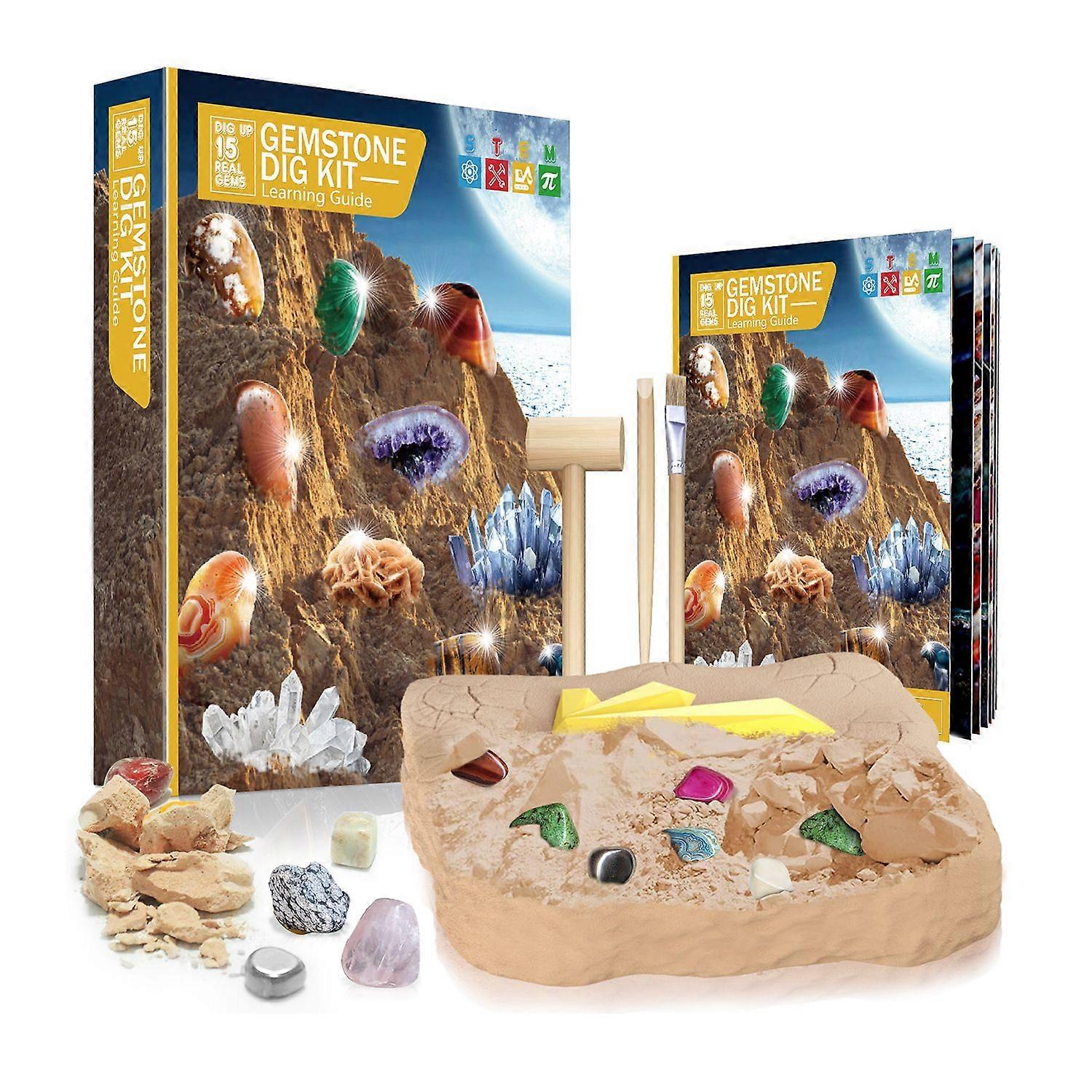 Qipai Children's Gem Digging Archaeological Set Educational Toys Creative Handmade DIY Experimental Fossils