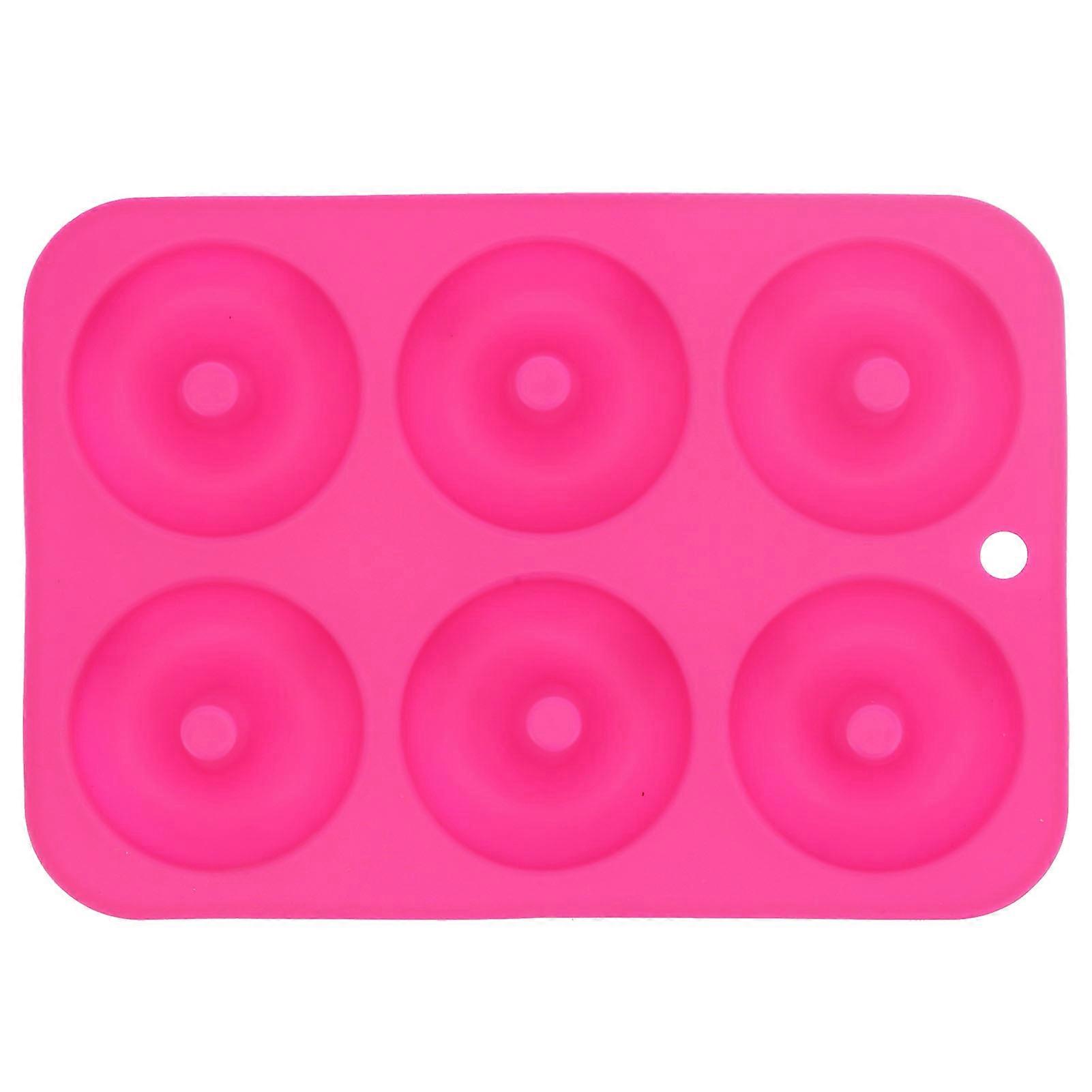 6-Grids Donut Mold Pan Silicone Round 6-Cavity Non-Stick Bakeware