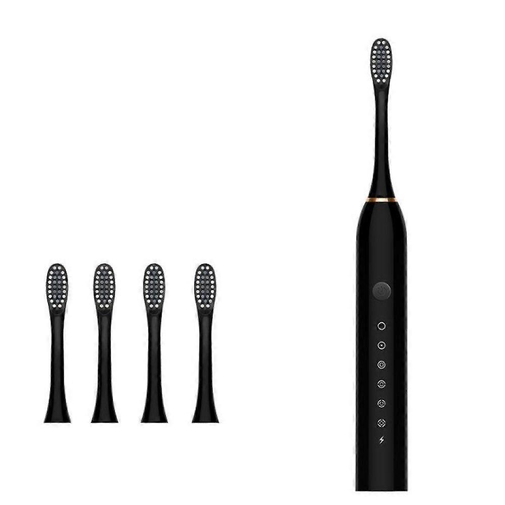 Sonic Rechargeable Electric Toothbrush with 6 Modes, Smart Timer, 4 Brush Heads
