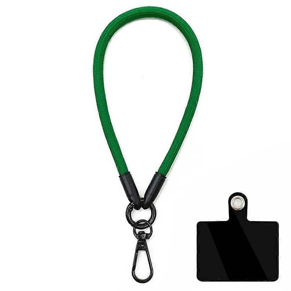 6mm Phone Wrist Hand Strap Polyester Short Lanyard with PVC Tether Tab,Folding Length: 15cm-Green