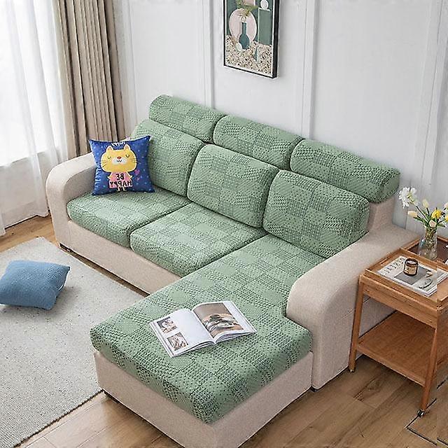 Printed Geometric Sofa Seat Cover Jacquard Elastic L -Shaped Sofa Cover Removable Cushion Cover For Living Room Pet Friendly